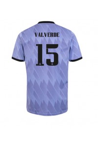 Real Madrid Federico Valverde #15 Voetbaltruitje Uit tenue 2022-23 Korte Mouw